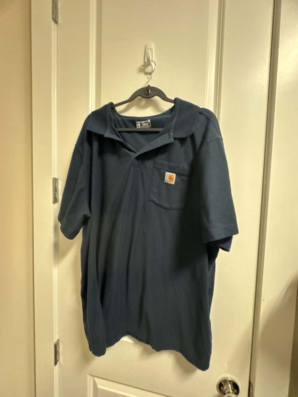 Carhartt Loose Fit Pocket Polo Size 3XL Navy Blue Workwear